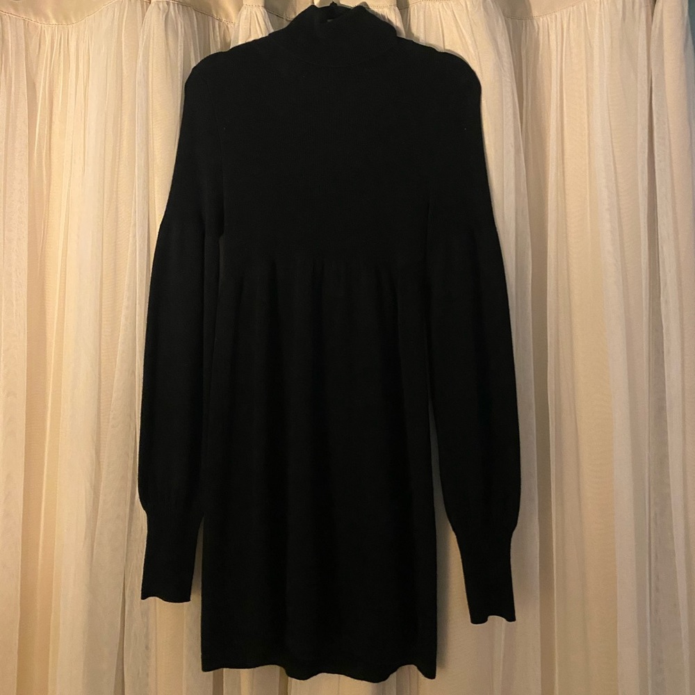 Black turtleneck sweater dress. L